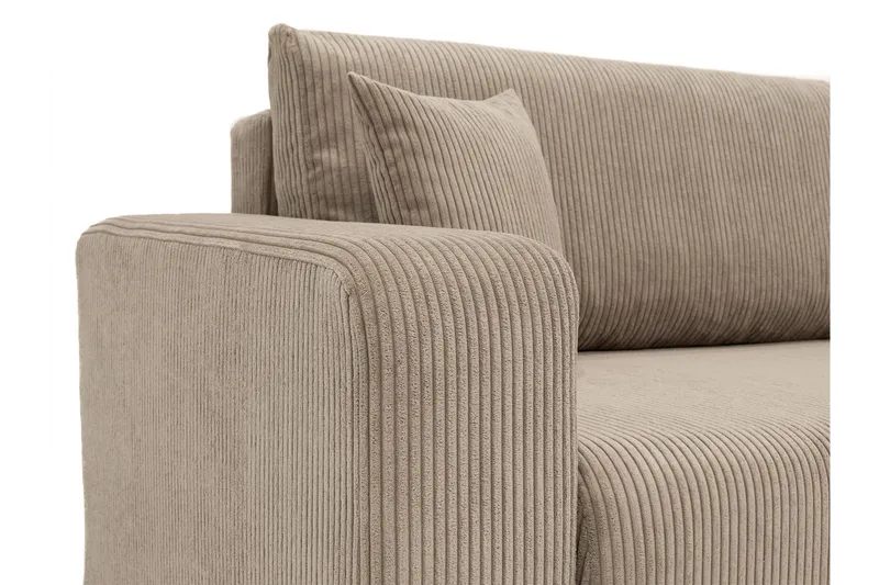Barile Sovesofa med Sjeselong 3-seter i Plysj - Beige - Møbler - Sofaer - Sovesofaer - Sovesofa divan