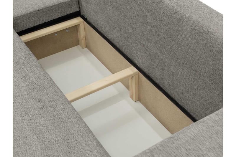 Barile Sovesofa med Sjeselong 3-seter i Plysj - Grå - Møbler - Sofaer - Sovesofaer - Sovesofa divan