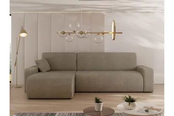 Barile Sovesofa med Sjeselong 3-seter i Plysj - Brun - Møbler - Sofaer - Sovesofaer - Sovesofa divan