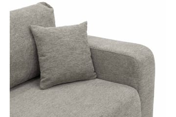 Barile Sovesofa med Sjeselong 3-seter i Plysj - Grå - Møbler - Sofaer - Sovesofaer - Sovesofa divan