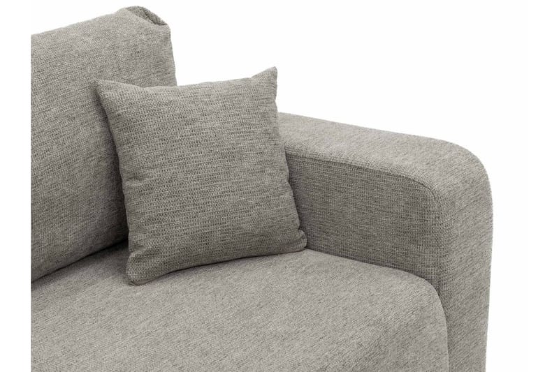 Barile Sovesofa med Sjeselong 3-seter i Plysj - Grå - Møbler - Sofaer - Sovesofaer - Sovesofa divan