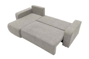 Barile Sovesofa med Sjeselong 3-seter i Plysj - Grå - Møbler - Sofaer - Sovesofaer - Sovesofa divan