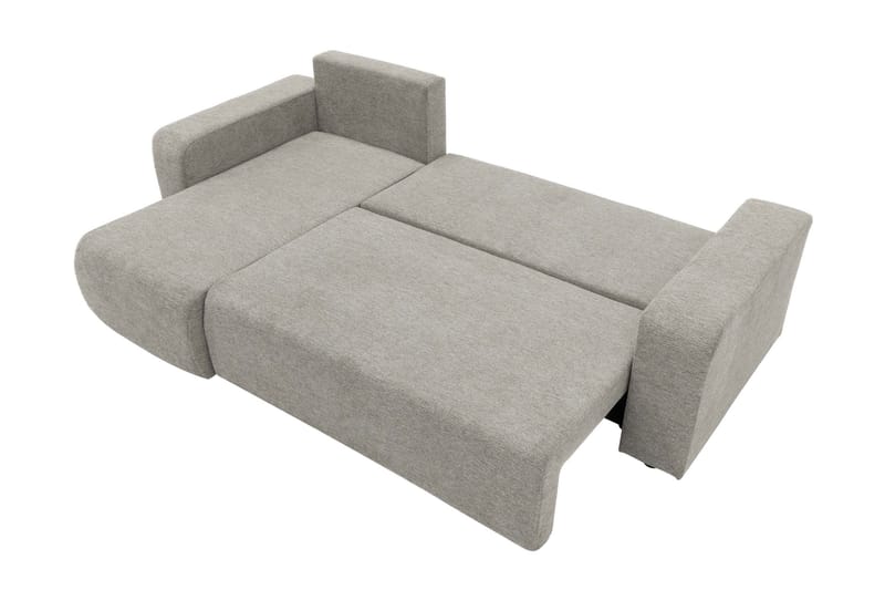 Barile Sovesofa med Sjeselong 3-seter i Plysj - Grå - Møbler - Sofaer - Sovesofaer - Sovesofa divan