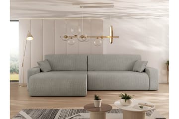 Barile Sovesofa med Sjeselong 3-seter i Plysj - Grå - Møbler - Sofaer - Sovesofaer - Sovesofa divan