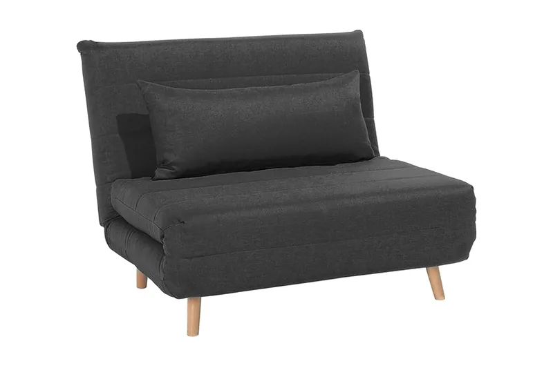 Bascas 1-seter Rektangulær Utrekkbar Sammenleggbar Sovesofa i Stoff, Grå