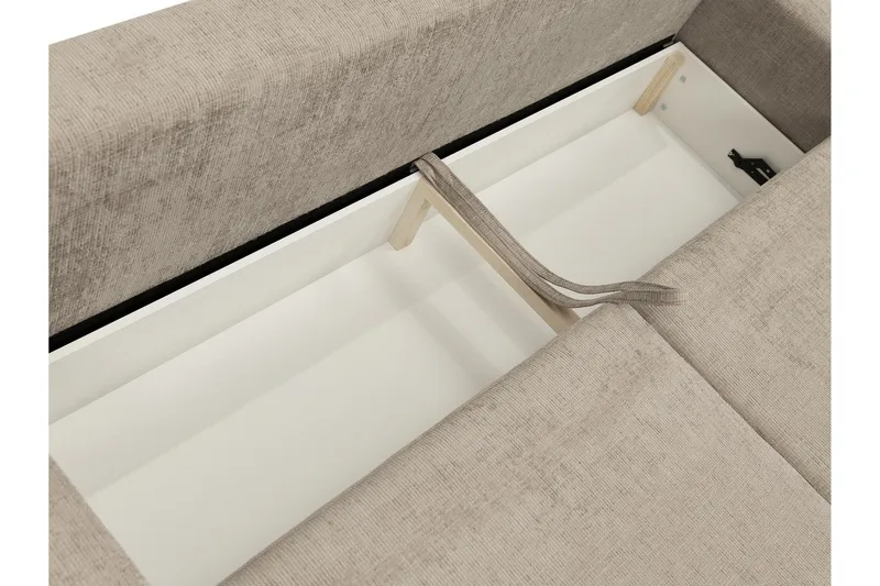 Bella Sovesofa 3-seter i Plysj - Grå - Møbler - Sofaer - Sovesofaer - 3 seters sovesofa