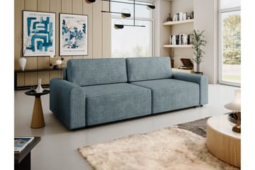 Bella Sovesofa 3-seter i Plysj - Grå - Møbler - Sofaer - Sovesofaer - 3 seters sovesofa