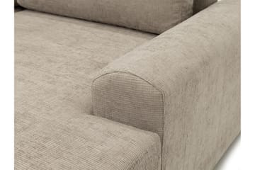 Bella Sovesofa med Dobbel Sjeselong 4-seter i Plysj - Beige - Møbler - Sofaer - Sovesofaer - U sovesofa