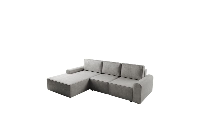 Bella Sovesofa med Sjeselong 3-seter i Plysj, Grå