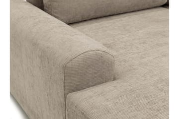 Bella Sovesofa med Sjeselong 3-seter i Plysj - Beige - Møbler - Sofaer - Sovesofaer - Sovesofa divan