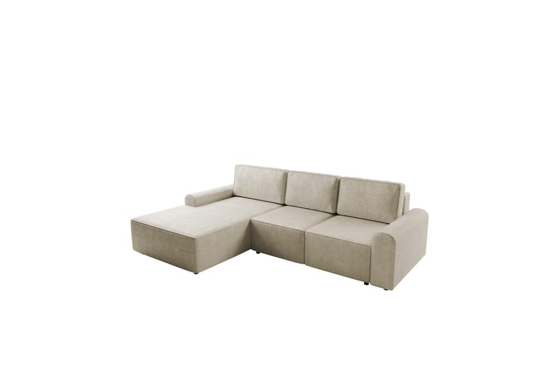 Bella Sovesofa med Sjeselong 3-seter i Plysj, Beige