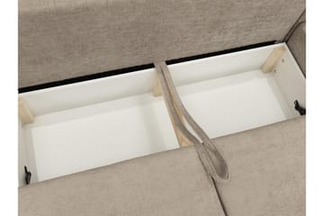 Bella Sovesofa med Sjeselong 3-seter i Plysj - Beige - Møbler - Sofaer - Sovesofaer - Sovesofa divan