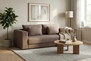 Bergen Ekstra dyp, 3-seters sovesofa med oppbevaring - Brun - Møbler - Sofaer - Sovesofaer - 3 seters sovesofa