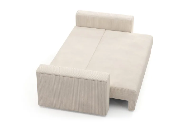 Bergen Ekstra dyp, 3-seters sovesofa med oppbevaring i manchester - Beige - Møbler - Sofaer - Sovesofaer - 3 seters sovesofa