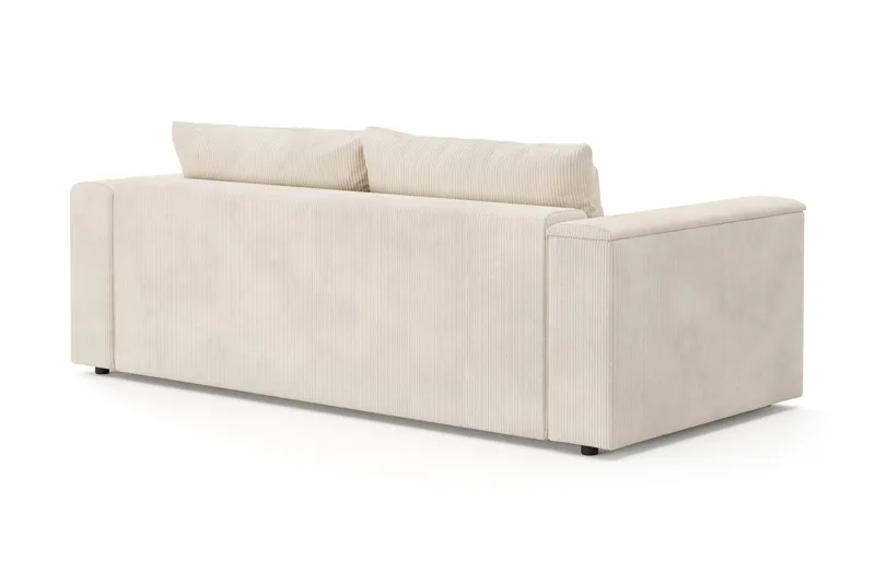 Bergen Ekstra dyp, 3-seters sovesofa med oppbevaring i manchester - Beige - Møbler - Sofaer - Sovesofaer - 3 seters sovesofa
