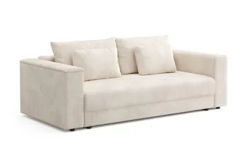 Bergen Ekstra dyp, 3-seters sovesofa med oppbevaring i manchester - Beige - Møbler - Sofaer - Sovesofaer - 3 seters sovesofa