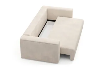 Bergen Ekstra dyp, 3-seters sovesofa med oppbevaring i manchester - Beige - Møbler - Sofaer - Sovesofaer - 3 seters sovesofa