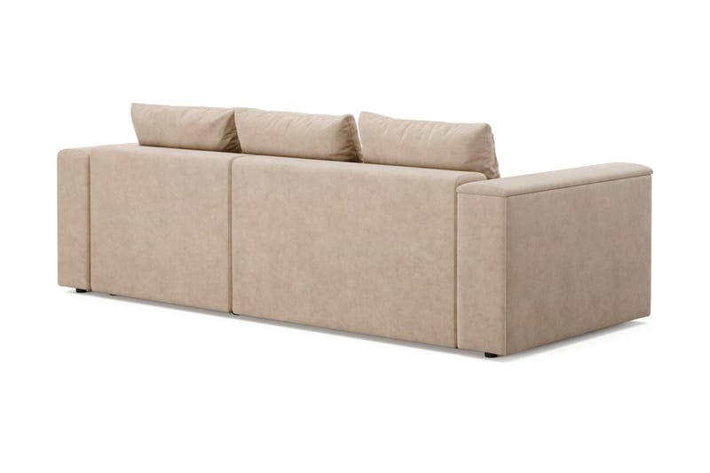 Bergen Ekstra dyp, 3-seters sovesofa med vendbar sjeselong og oppbevaring - Beige - Møbler - Sofaer - Sovesofaer - Sovesofa divan