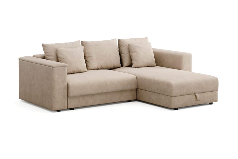 Bergen Ekstra dyp, 3-seters sovesofa med vendbar sjeselong og oppbevaring - Beige - Møbler - Sofaer - Sovesofaer - Sovesofa divan