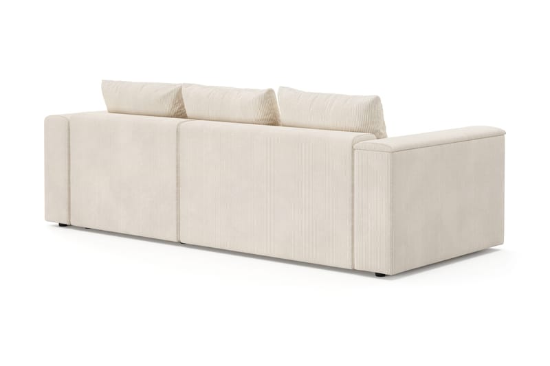 Bergen Ekstra dyp, 3-seters sovesofa med vendbar sjeselong og oppbevaring i manchester - Beige - Møbler - Sofaer - Sovesofaer - Sovesofa divan