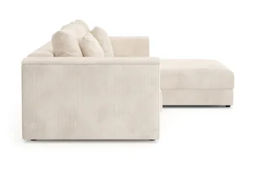 Bergen Ekstra dyp, 3-seters sovesofa med vendbar sjeselong og oppbevaring i manchester - Beige - Møbler - Sofaer - Sovesofaer - Sovesofa divan