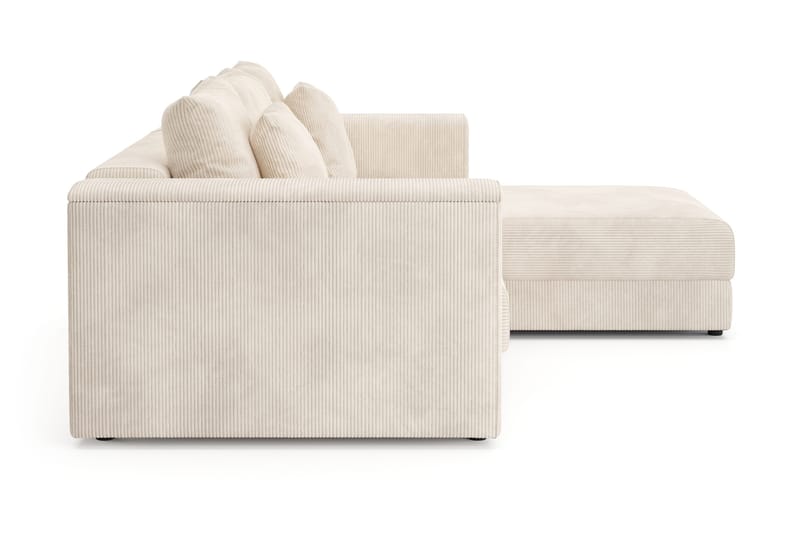 Bergen Ekstra dyp, 3-seters sovesofa med vendbar sjeselong og oppbevaring i manchester - Beige - Møbler - Sofaer - Sovesofaer - Sovesofa divan