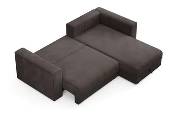 Bergen Ekstra dyp, 3-seters sovesofa med vendbar sjeselong og oppbevaring i manchester - Mørkegrå - Møbler - Sofaer - Sovesofaer - Sovesofa divan