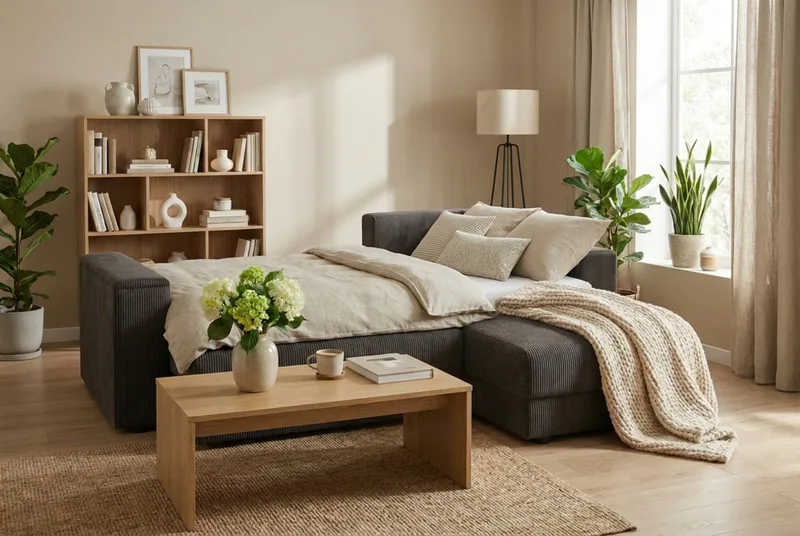 Bergen Ekstra dyp, 3-seters sovesofa med vendbar sjeselong og oppbevaring i manchester - Mørkegrå - Møbler - Sofaer - Sovesofaer - Sovesofa divan