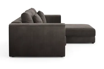 Bergen Ekstra dyp, 3-seters sovesofa med vendbar sjeselong og oppbevaring i manchester - Mørkegrå - Møbler - Sofaer - Sovesofaer - Sovesofa divan