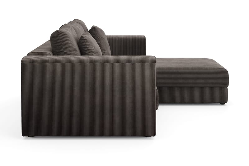 Bergen Ekstra dyp, 3-seters sovesofa med vendbar sjeselong og oppbevaring i manchester - Mørkegrå - Møbler - Sofaer - Sovesofaer - Sovesofa divan