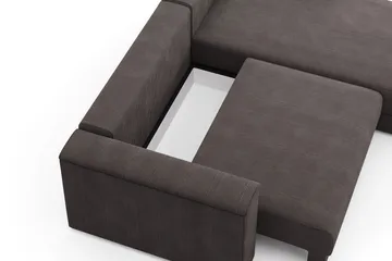 Bergen Ekstra dyp, 3-seters sovesofa med vendbar sjeselong og oppbevaring i manchester - Mørkegrå - Møbler - Sofaer - Sovesofaer - Sovesofa divan