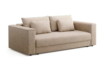 Bergen Ekstra dyp, framoverutslått 3-seters sovesofa med oppbevaring - Beige - Møbler - Sofaer - Sovesofaer - 3 seters sovesofa
