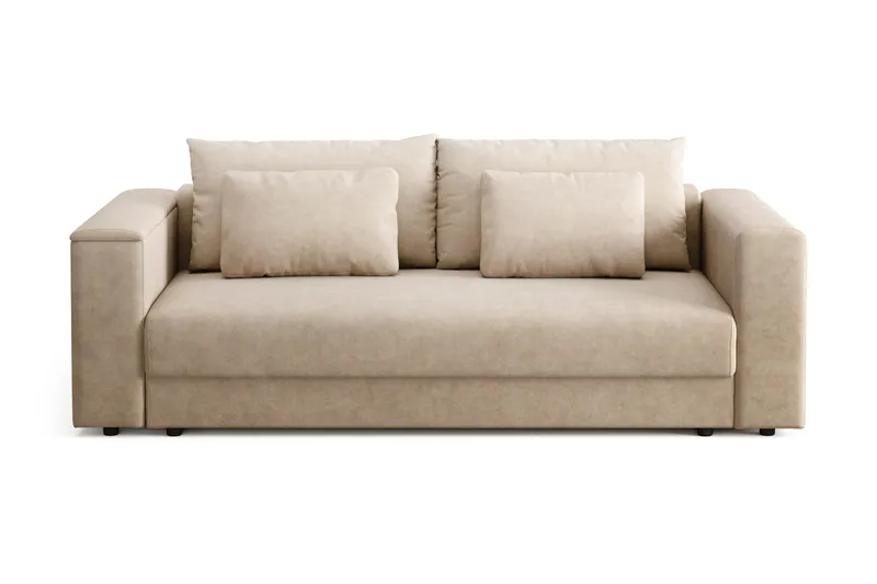 Bergen Ekstra dyp, framoverutslått 3-seters sovesofa med oppbevaring - Beige - Møbler - Sofaer - Sovesofaer - 3 seters sovesofa