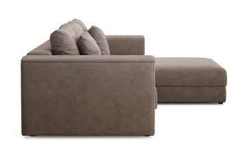 Bergen Ekstra dyp, framoverutslått 3-seters sovesofa med vendbar sjeselong og oppbevaring - Brun - Møbler - Sofaer - Sovesofaer - Sovesofa divan