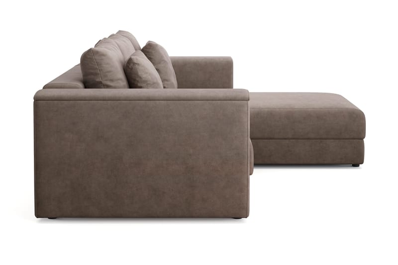 Bergen Ekstra dyp, framoverutslått 3-seters sovesofa med vendbar sjeselong og oppbevaring - Brun - Møbler - Sofaer - Sovesofaer - Sovesofa divan