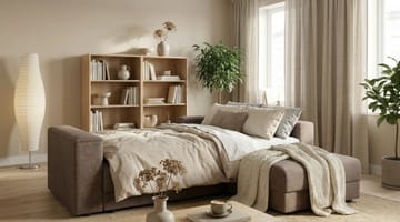 Bergen Ekstra dyp, framoverutslått 3-seters sovesofa med vendbar sjeselong og oppbevaring - Brun - Møbler - Sofaer - Sovesofaer - Sovesofa divan