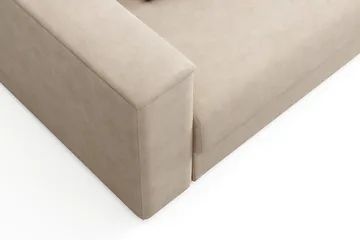 Bergen Ekstra dyp 3-seters sovesofa med divan og overmadrass i lateks og vaskbart trekk - Beige stoff - Møbler - Sofaer - Sovesofaer - Sovesofa divan