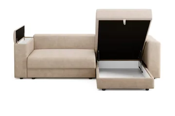 Bergen Ekstra dyp 3-seters sovesofa med divan og overmadrass i lateks og vaskbart trekk - Beige - Møbler - Sofaer - Sovesofaer - Sovesofa divan