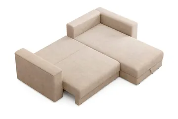 Bergen Ekstra dyp 3-seters sovesofa med divan og overmadrass i lateks og vaskbart trekk - Beige - Møbler - Sofaer - Sovesofaer - Sovesofa divan
