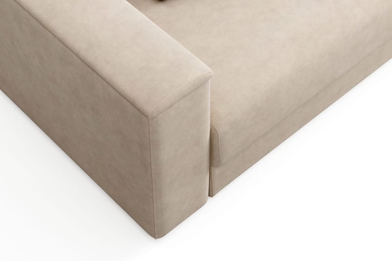 Bergen Ekstra dyp 3-seters sovesofa med divan og overmadrass i lateks og vaskbart trekk - Beige - Møbler - Sofaer - Sovesofaer - Sovesofa divan
