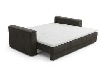 Bergen Ekstra dyp 3-seters sovesofa med overmadrass i memoryskum og vaskbart trekk - Mørkegrå - Møbler - Sofaer - Sovesofaer - 3 seters sovesofa