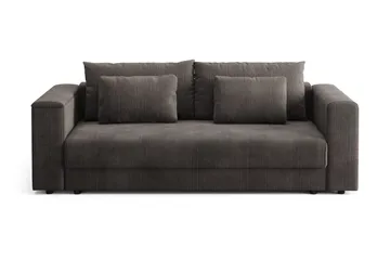 7 cm myk/medium polyeterskum, vendbar sommer- og vinterside, vaskbart trekk - Brun