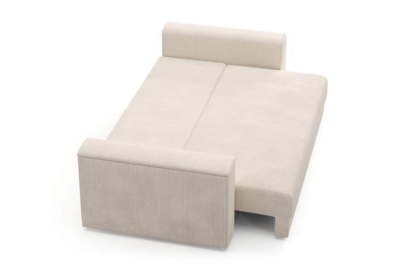 Bergen Ekstra dyp 3-seters sovesofa med overmadrass i polyeterskum og vaskbart trekk - Beige manchester - Møbler - Sofaer - Sovesofaer - 3 seters sovesofa