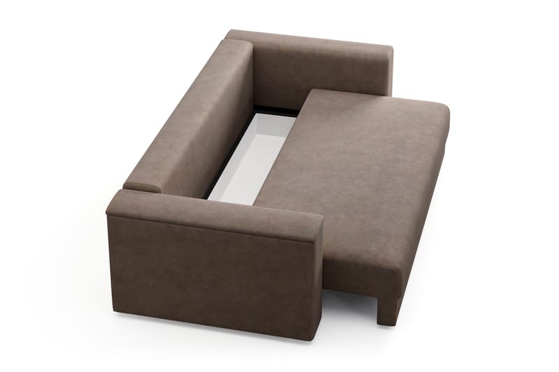 Bergen Ekstra dyp 3-seters sovesofa med overmadrass i polyeterskum, vendbar sommer- og vinterside og vaskbart trekk - Beige stoff - Møbler - Sofaer - Sovesofaer - 3 seters sovesofa