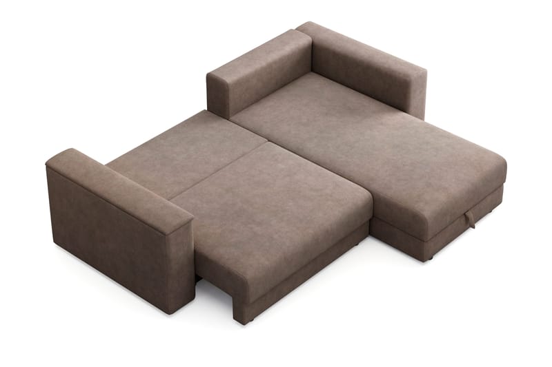 Bergen Ekstra dyp fremoveruttrekkbar 3-seters sovesofa med divan og overmadrass i polyeterskum, vendbar sommer- og vinterside og vaskbart trekk - Beige stoff - Møbler - Sofaer - Sovesofaer - Sovesofa divan