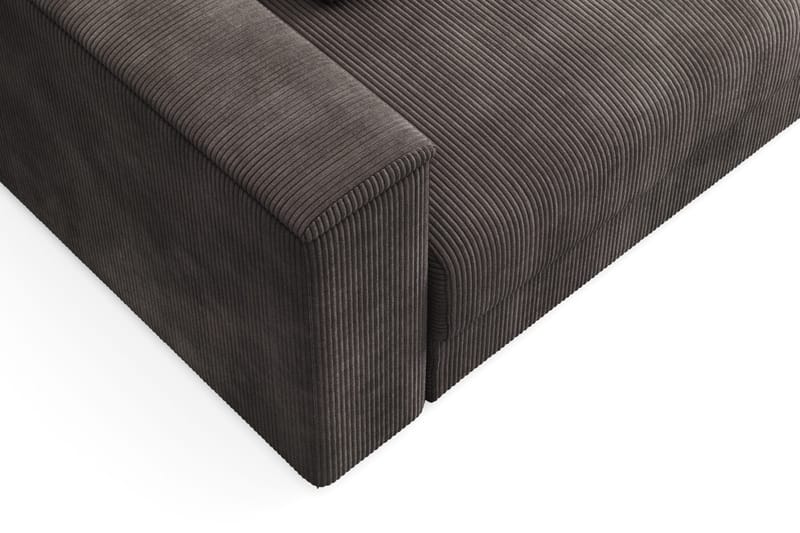 Bergen Ekstra dyp fremoveruttrekkbar 3-seters sovesofa med divan og overmadrass i polyeterskum, vendbar sommer- og vinterside og vaskbart trekk - Brun manchester - Møbler - Sofaer - Sovesofaer - Sovesofa divan