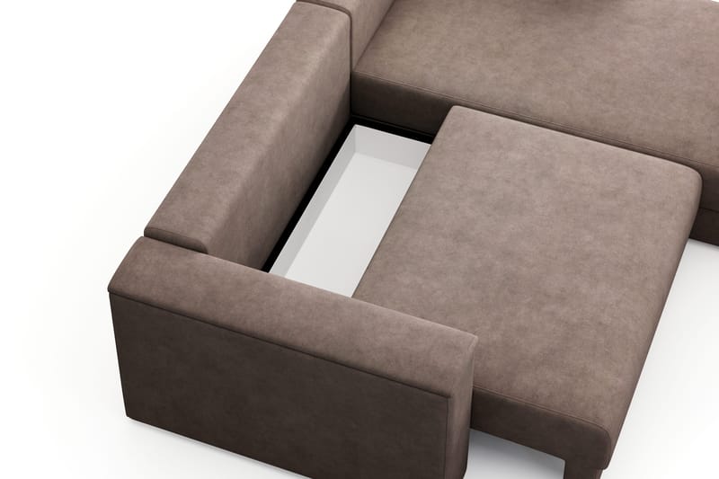 Bergen Ekstra dyp fremoveruttrekkbar 3-seters sovesofa med divan og overmadrass i polyeterskum, vendbar sommer- og vinterside og vaskbart trekk - Beige stoff - Møbler - Sofaer - Sovesofaer - Sovesofa divan