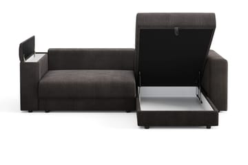 Bergen Ekstra dyp fremoveruttrekkbar 3-seters sovesofa med divan og overmadrass i polyeterskum, vendbar sommer- og vinterside og vaskbart trekk - Brun manchester - Møbler - Sofaer - Sovesofaer - Sovesofa divan