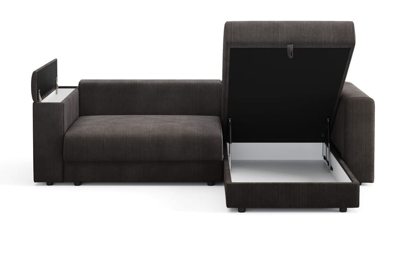 Bergen Ekstra dyp fremoveruttrekkbar 3-seters sovesofa med divan og overmadrass i polyeterskum, vendbar sommer- og vinterside og vaskbart trekk - Brun manchester - Møbler - Sofaer - Sovesofaer - Sovesofa divan