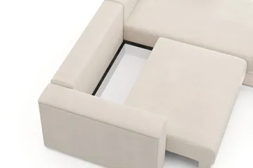 Bergen Ekstra dyp fremoveruttrekkbar 3-seters sovesofa med divan og overmadrass i polyeterskum, vendbar sommer- og vinterside og vaskbart trekk - Beige manchester - Møbler - Sofaer - Sovesofaer - Sovesofa divan